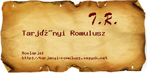 Tarjányi Romulusz névjegykártya